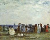 尤金 布丹 : Bathers on the Beach at Trouville